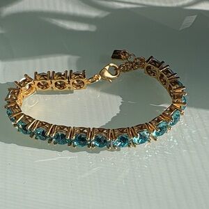 Park Lane Gold impression Bracelet with Teal Accents